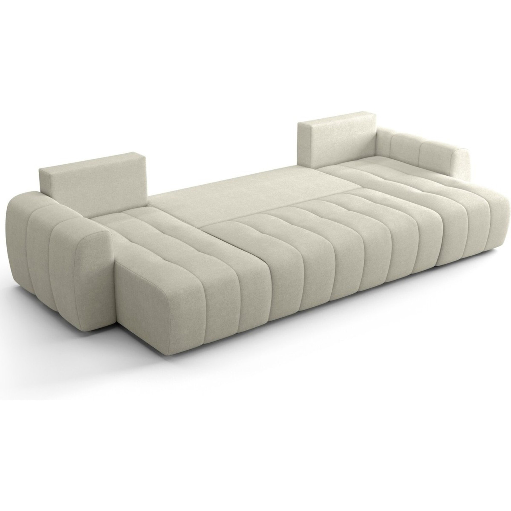 Canapé panoramique convertible 6 places en tissu chenille - ALBA