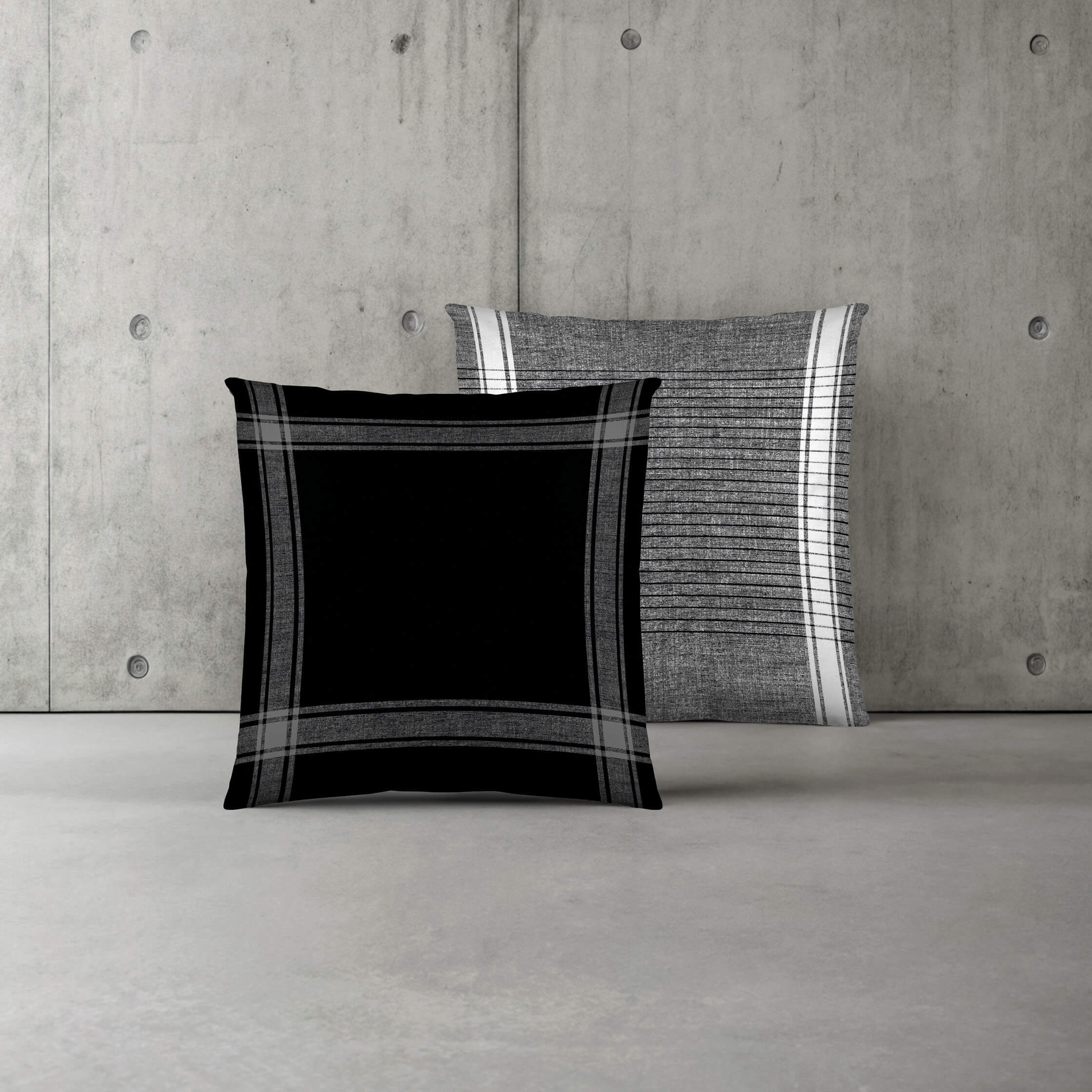 Naturals - Funda de Cojín Estampado - Con Cremallera - Sin relleno - 100% Algodón - Check