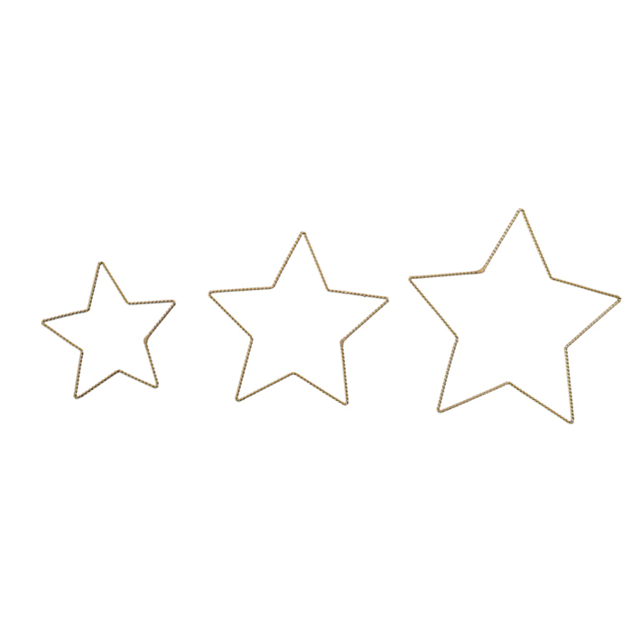 Déco murale étoile fil laiton torsadé - Doré Vieilli