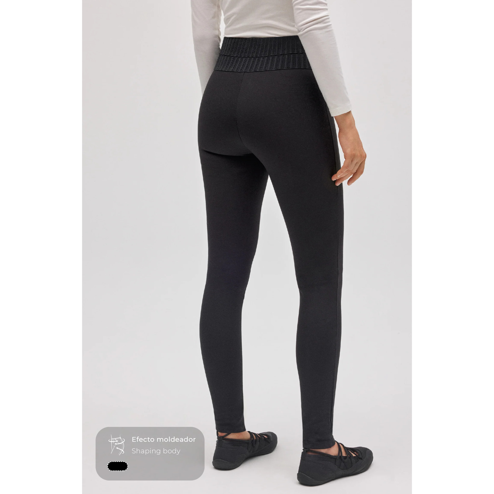 Leggings modellanti in gomma larghi neri