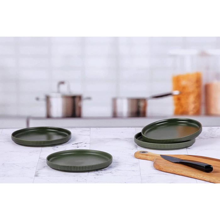 Assiette SCANDI Ø16,5cm - 4 pièces - Olive