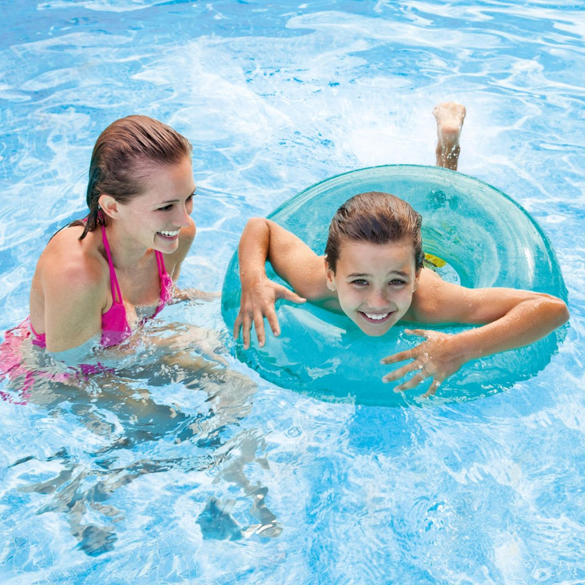 Intex Salvagente Trasparente Colorato, Colori Assortiti, 76 cm