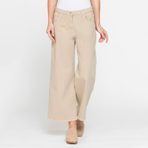 PANTALONE CULOTTE IN BULL DENIM STRETCH.