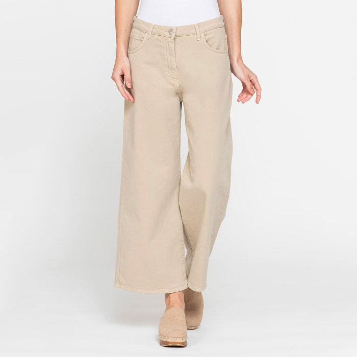 PANTALONE CULOTTE IN BULL DENIM STRETCH.