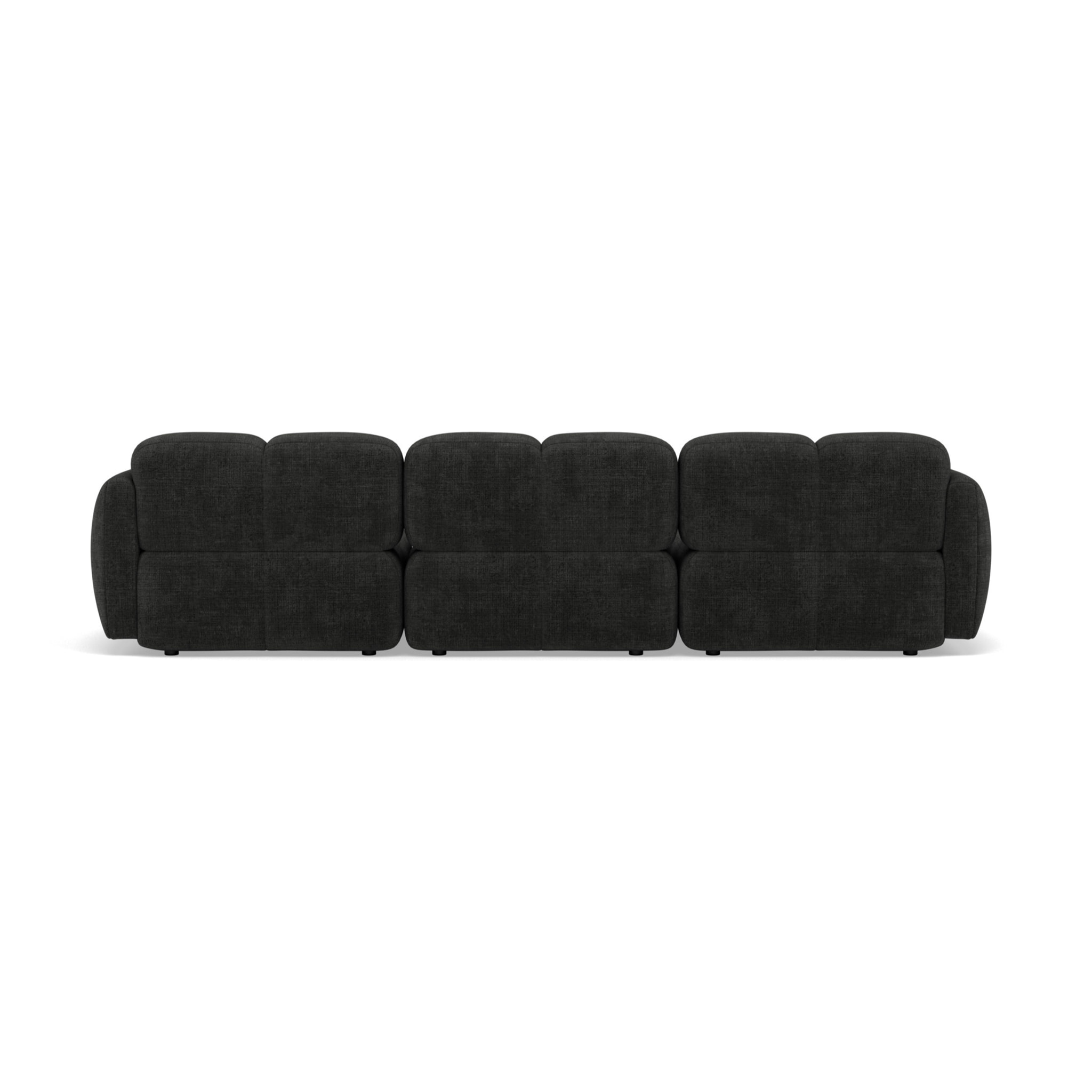 Grace - canapé modulable d'angle réversible 4 places en velours texturé - Gris Anthracite