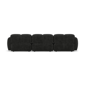 Grace - canapé modulable d'angle réversible 4 places en velours texturé - Gris Anthracite