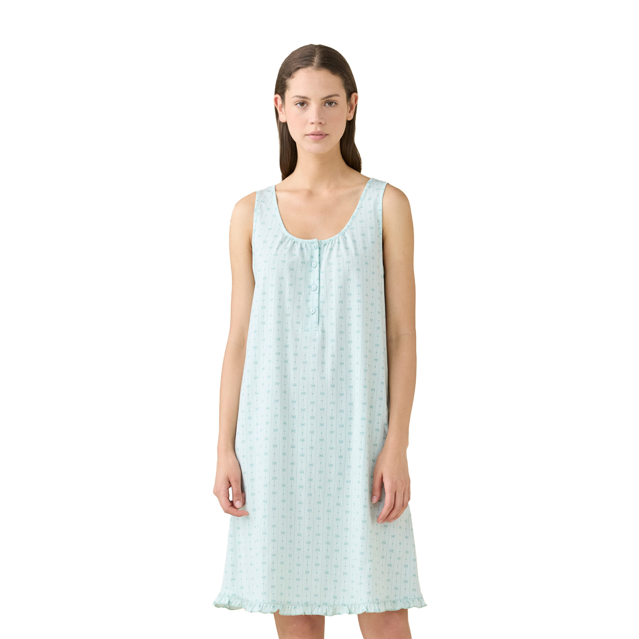 Camicia da notte donna estiva in cotone articolo romantic. Noidinotte