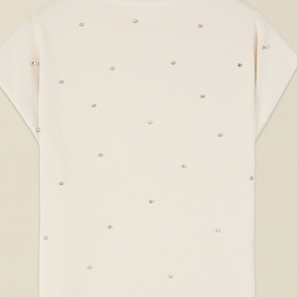 Oltre - T-shirt con castoni - Bianco