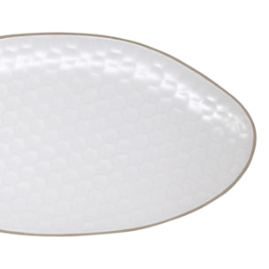 Piatto da portata ovale Impronte in stoneware
