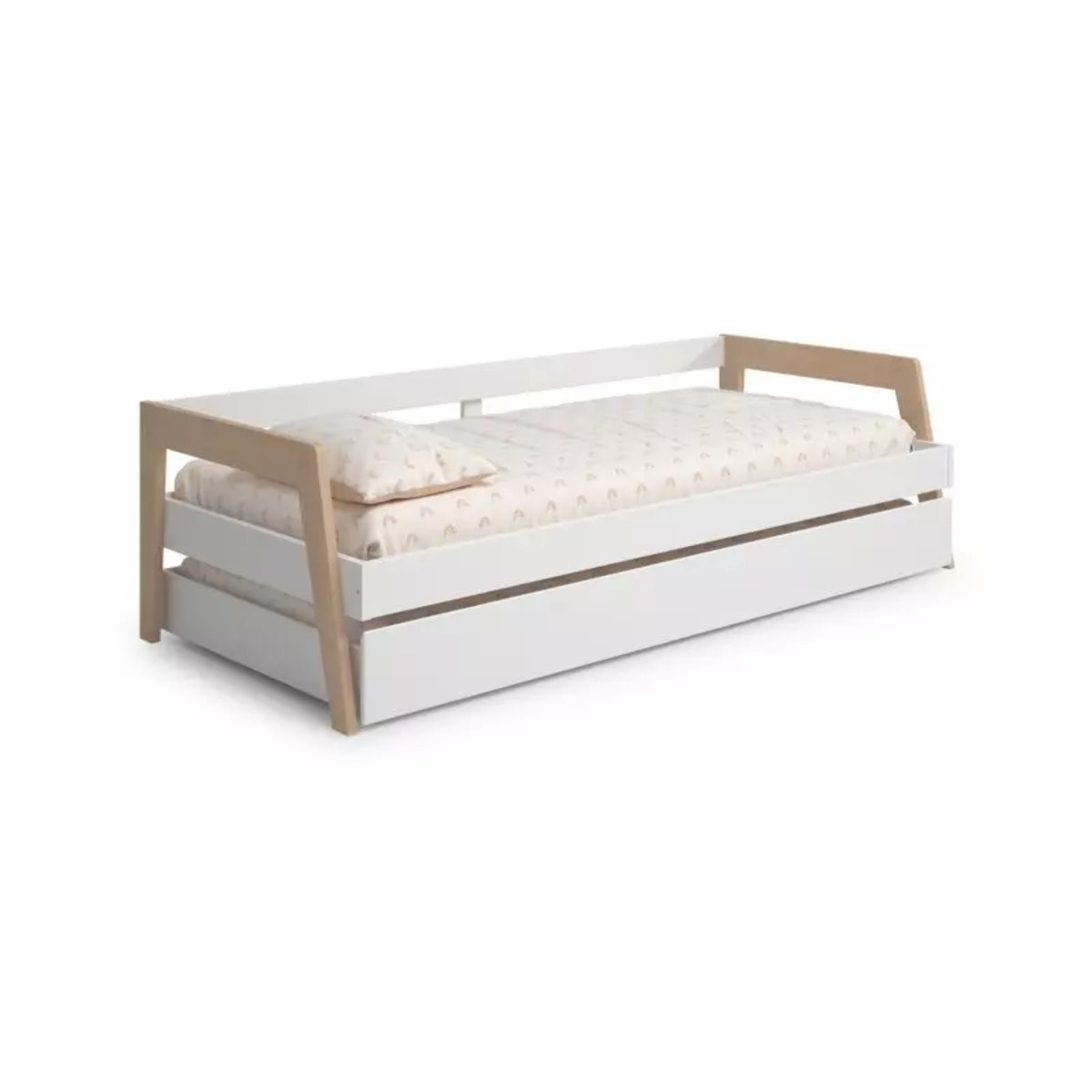 Cama doble juvenil Misty Haze Blanco - Oak Soft