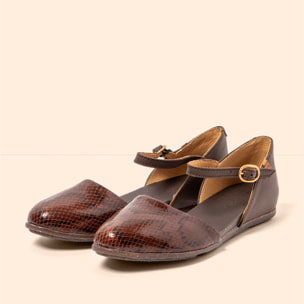 Sandalias ND54 SOFT NAPPA-SNAKE CHOCOLATE/STELLA color Chocolate