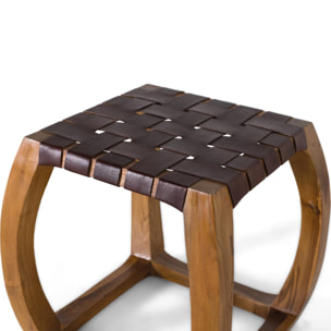 Taburete de Madera de Acacia 45 Cm Estilo Contemporáneo