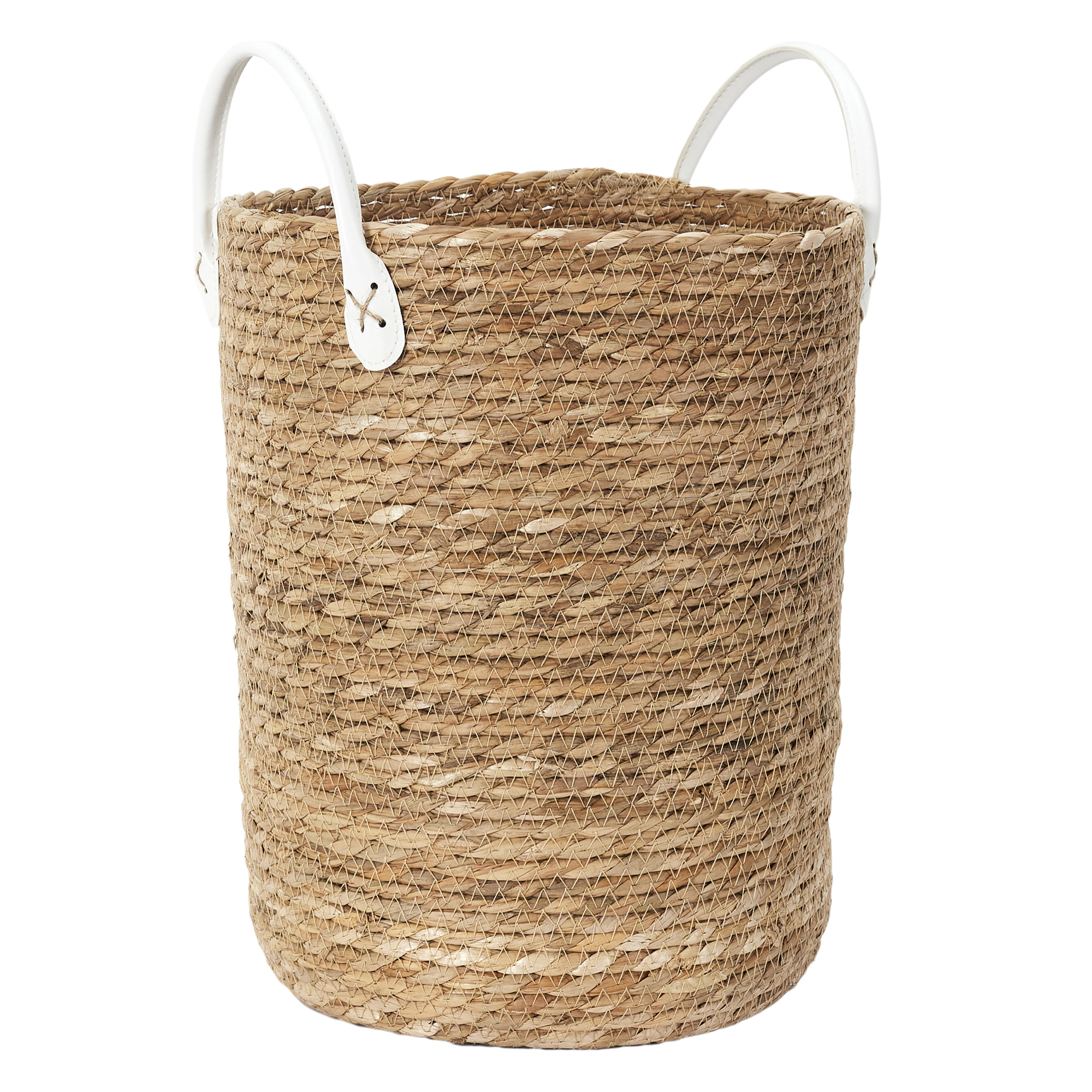 Panier Tresse Anses Imitation Cuir X3