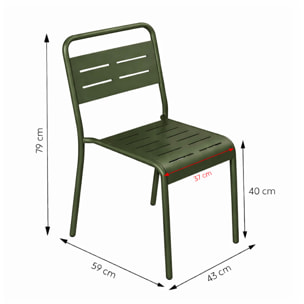 Ensemble table de jardin 200 cm et 8 chaises vert EVORA