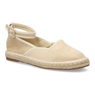 Alpargatas planas para mujer con cintas al tobillo