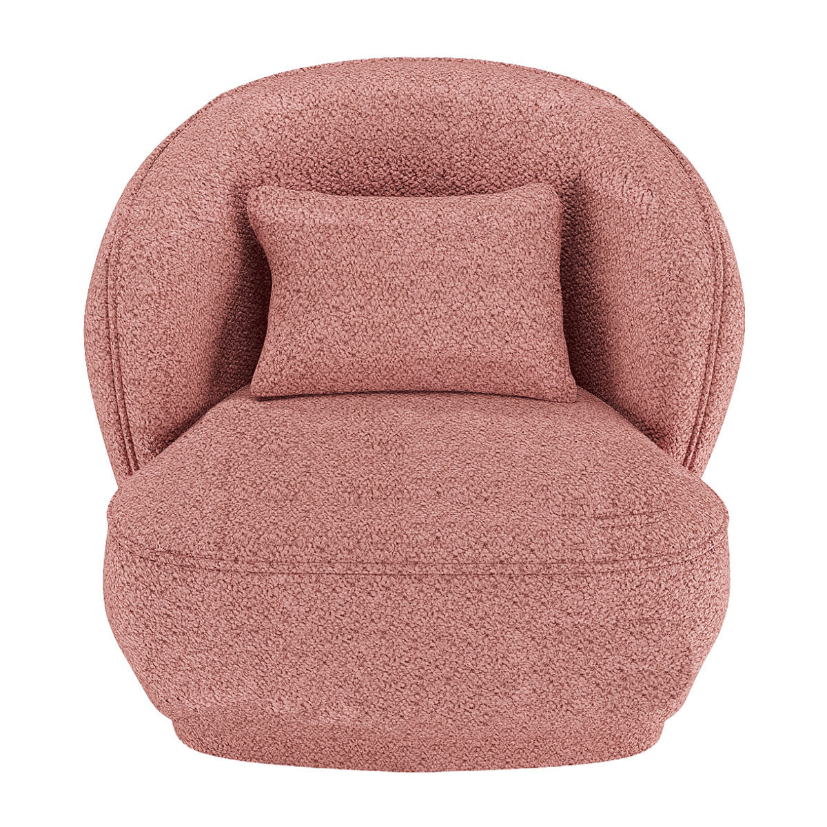 Fauteuil design bouclé rose