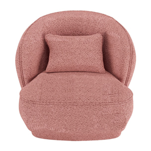 Fauteuil design bouclé rose