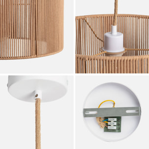 Suspension luminaire chanvre Zélie naturel Ø 40cm