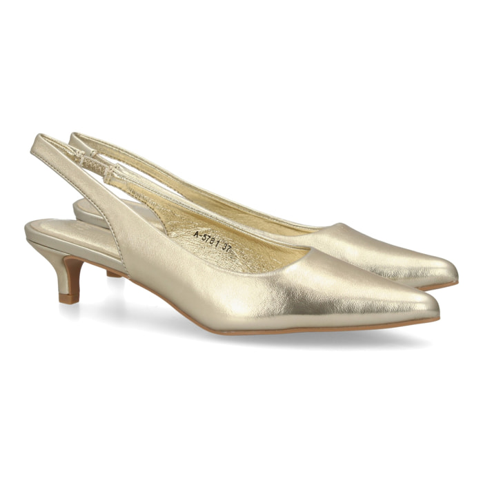 Zapato mujer slingback tacón bajo elegante