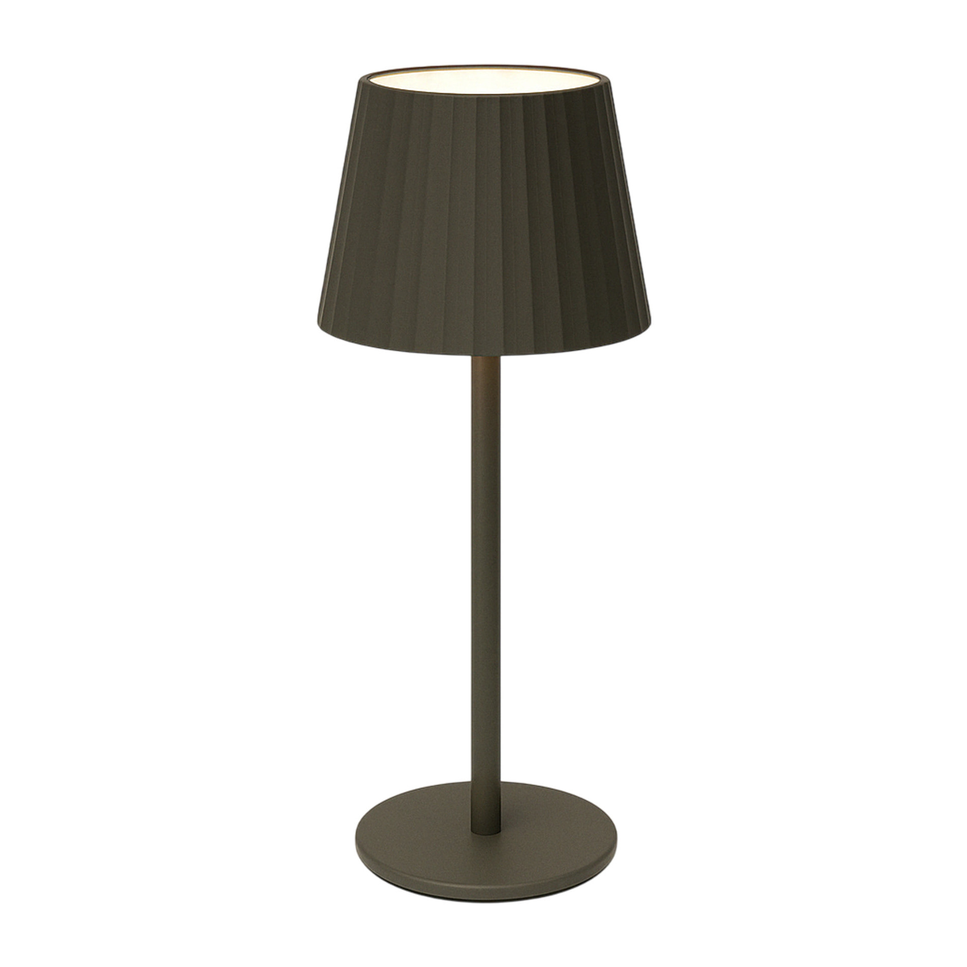 Well Home Lámpara de Mesa Taupe LED recargable con 24 luces blancas cálidas y 3 niveles de brillo Ø9x27,5cm