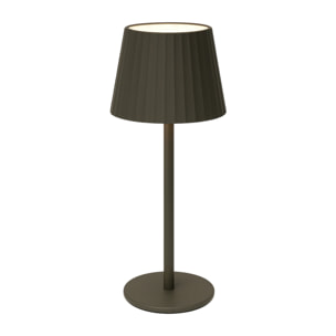Well Home Lámpara de Mesa Taupe LED recargable con 24 luces blancas cálidas y 3 niveles de brillo Ø9x27,5cm