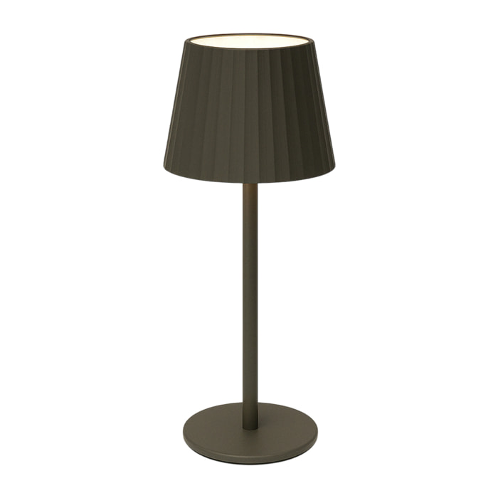 Well Home Lámpara de Mesa Taupe LED recargable con 24 luces blancas cálidas y 3 niveles de brillo Ø9x27,5cm