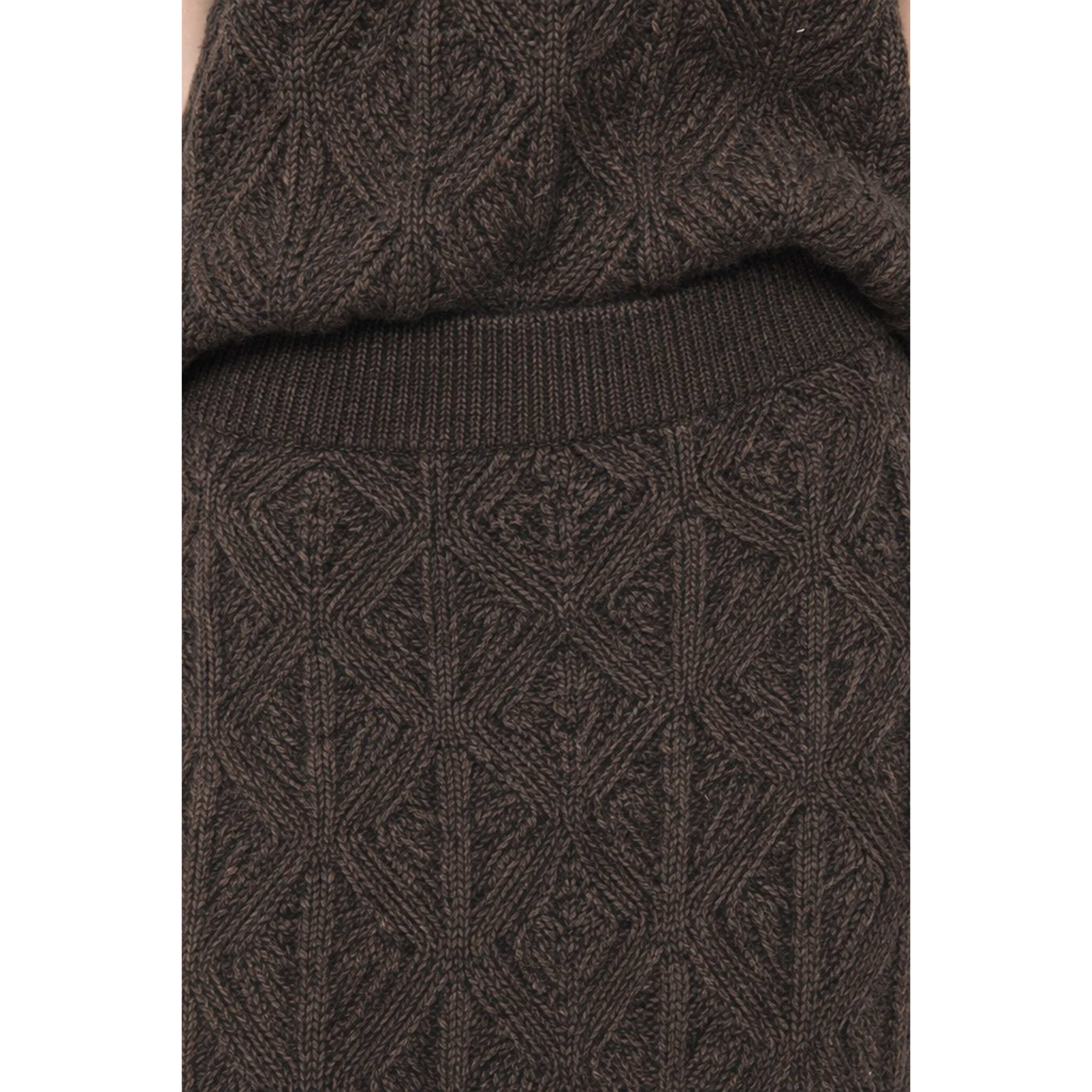 Kocca - Gonna in maglia con motivo a trecce in misto lana Donna