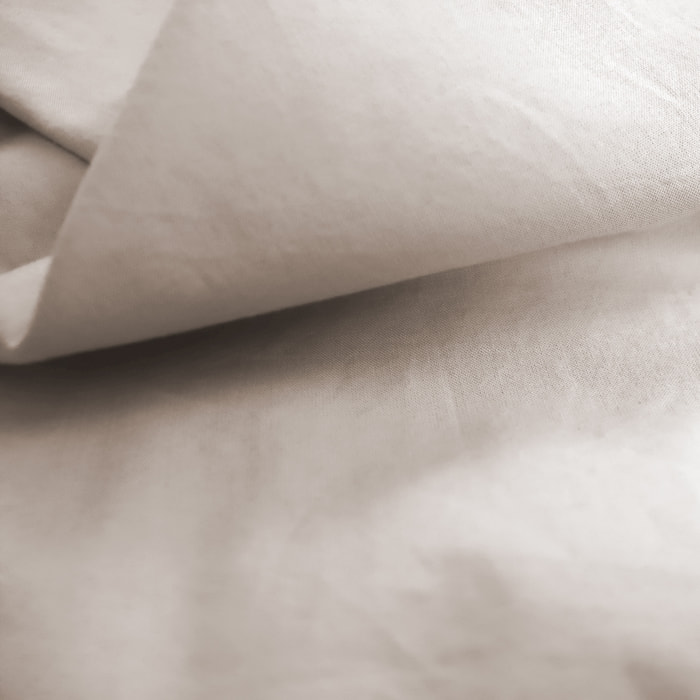 Drap-housse uni en coton, COTON LAVÉ