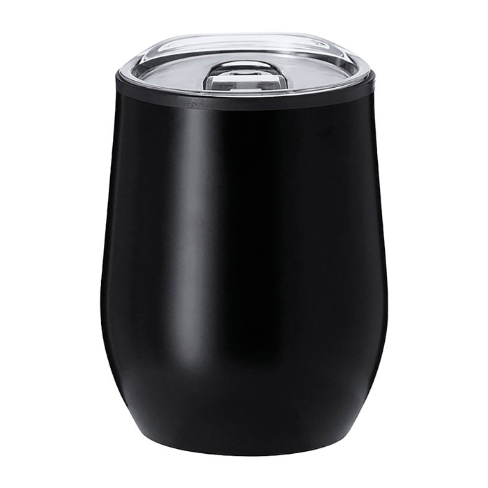 Vaso térmico en acero inox de doble pared y 330 ml de capacidad. Con dosificador en tapa transparente de fácil apertura, libre de BPA.