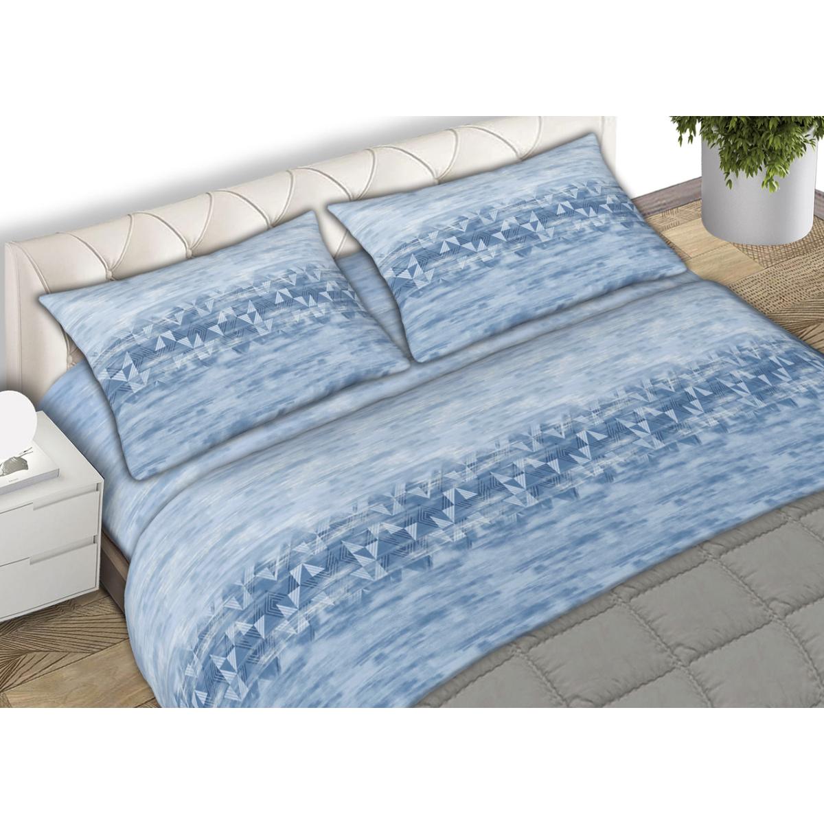 Completo Lenzuola 100% Cotone River Azzurro