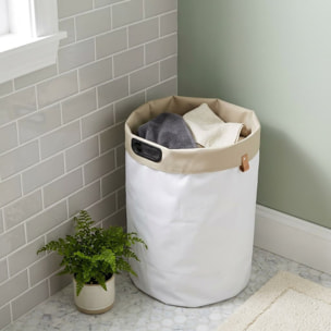 35x60x35 cm panier à linge réversible 73,5 L, polyester, blanc/beige (SATDKOSBBE)
