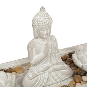 Jardin zen "Padmavati" - ciment et bois - gris - 33x14 cm