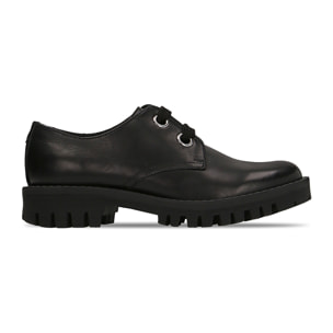 Brogues stringate nere in vera pelle, suola comfort