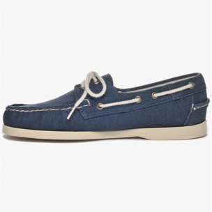 Sebago - Docksides Uomo Blu - PORTLAND WASHED CANVAS