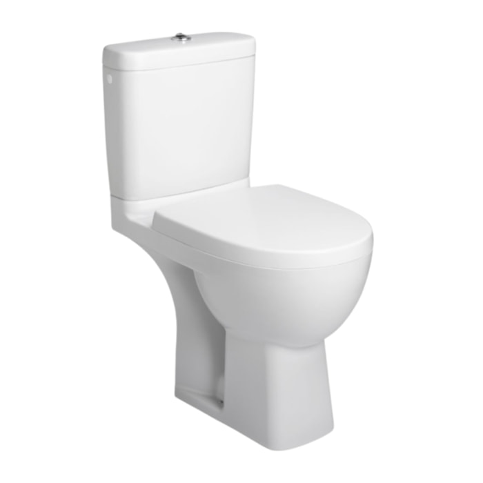 WC à poser compact sortie horizontale Odéon up avec abattant