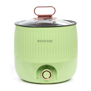 Fornello elettrico multifunzione, Pentola calda, Cuociriso, con isolamento termico (6h), Serbatoio antiaderente da 1,8 L, 400 W