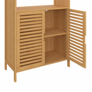 Armoire salle de bain Maya bambou 4 portes