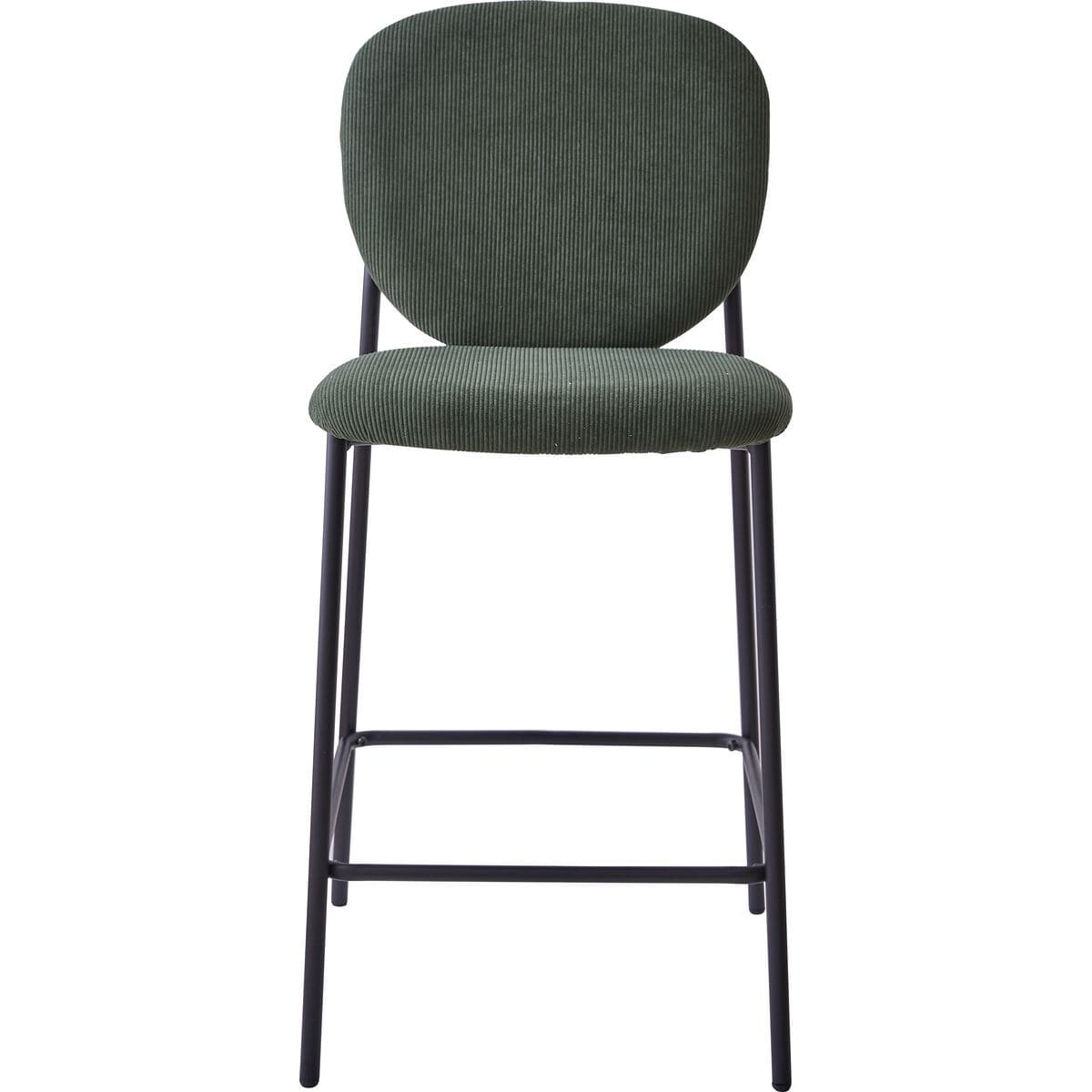 Lot de 2 tabourets de bar en velours côtelé - BETTY