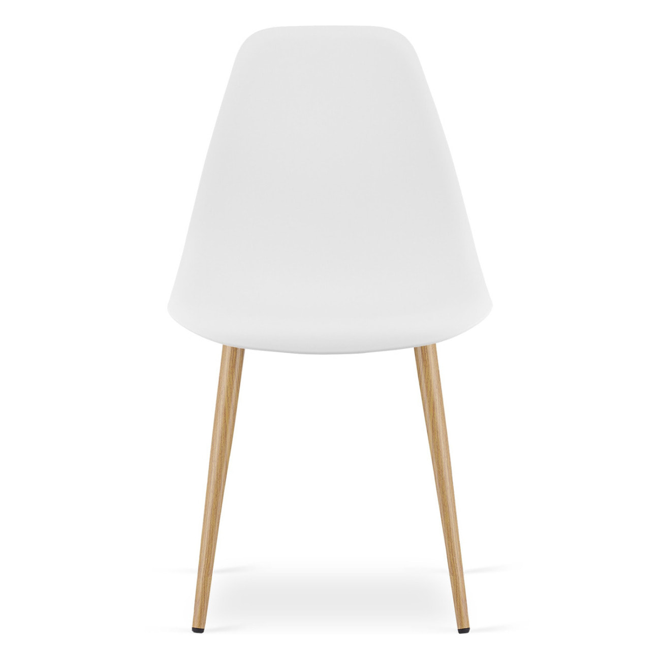 Sedia scandinava WAT bianca con gambe effetto legno