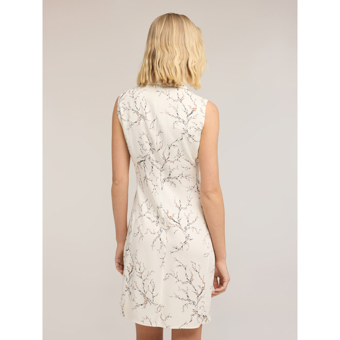 Motivi - Vestido cruzado de satén con estampado - Blanco
