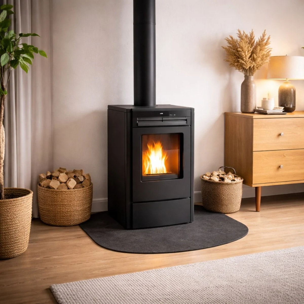 Pedana salvapavimento sotto stufa a legna e pellet in acciaio 90x80 cm