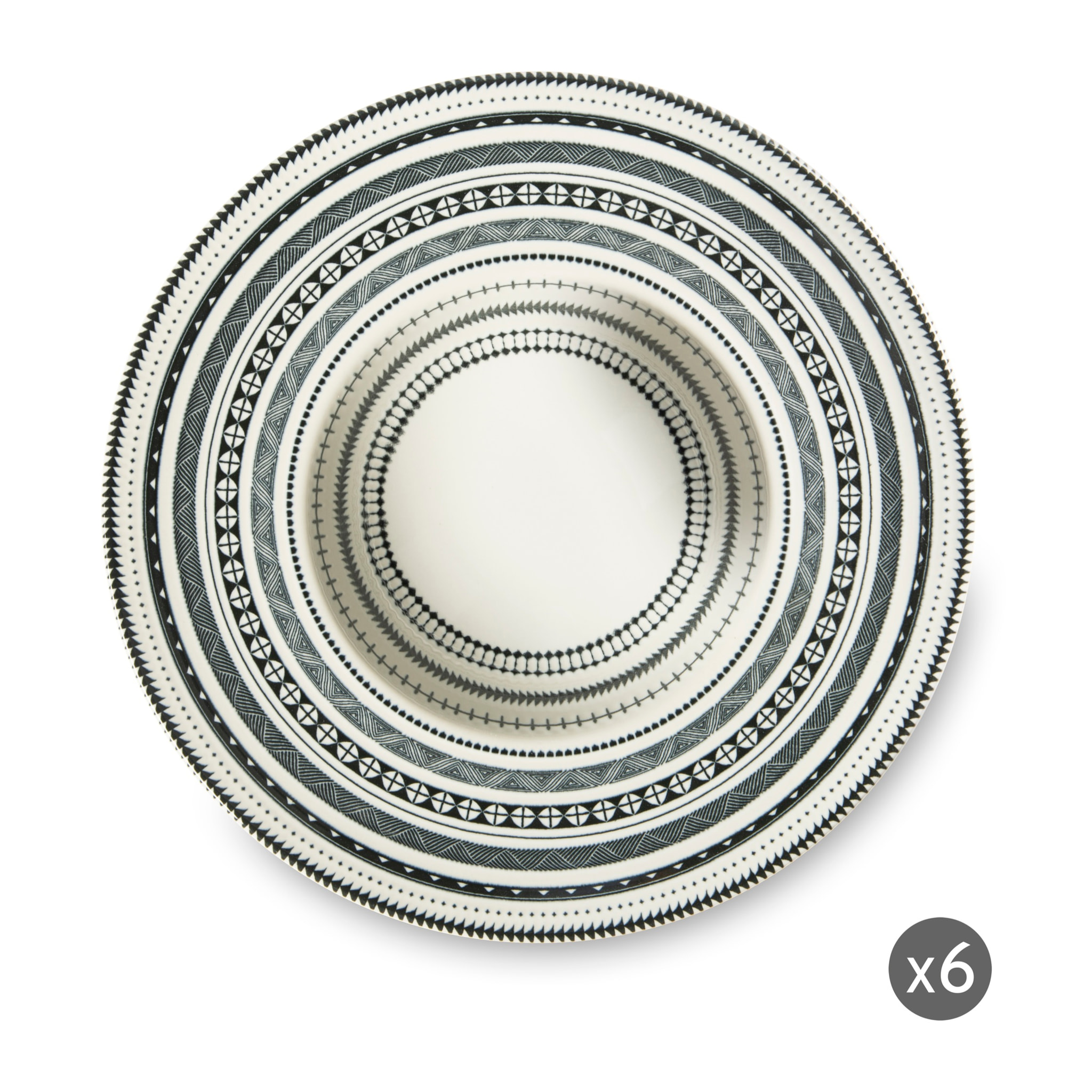 Set 6 piatti fondi Excelsa – Etnico, Ceramica Multicolore