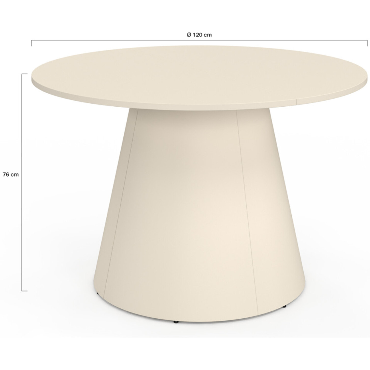 Table à manger ronde Aléna Ø120cm métal beige
