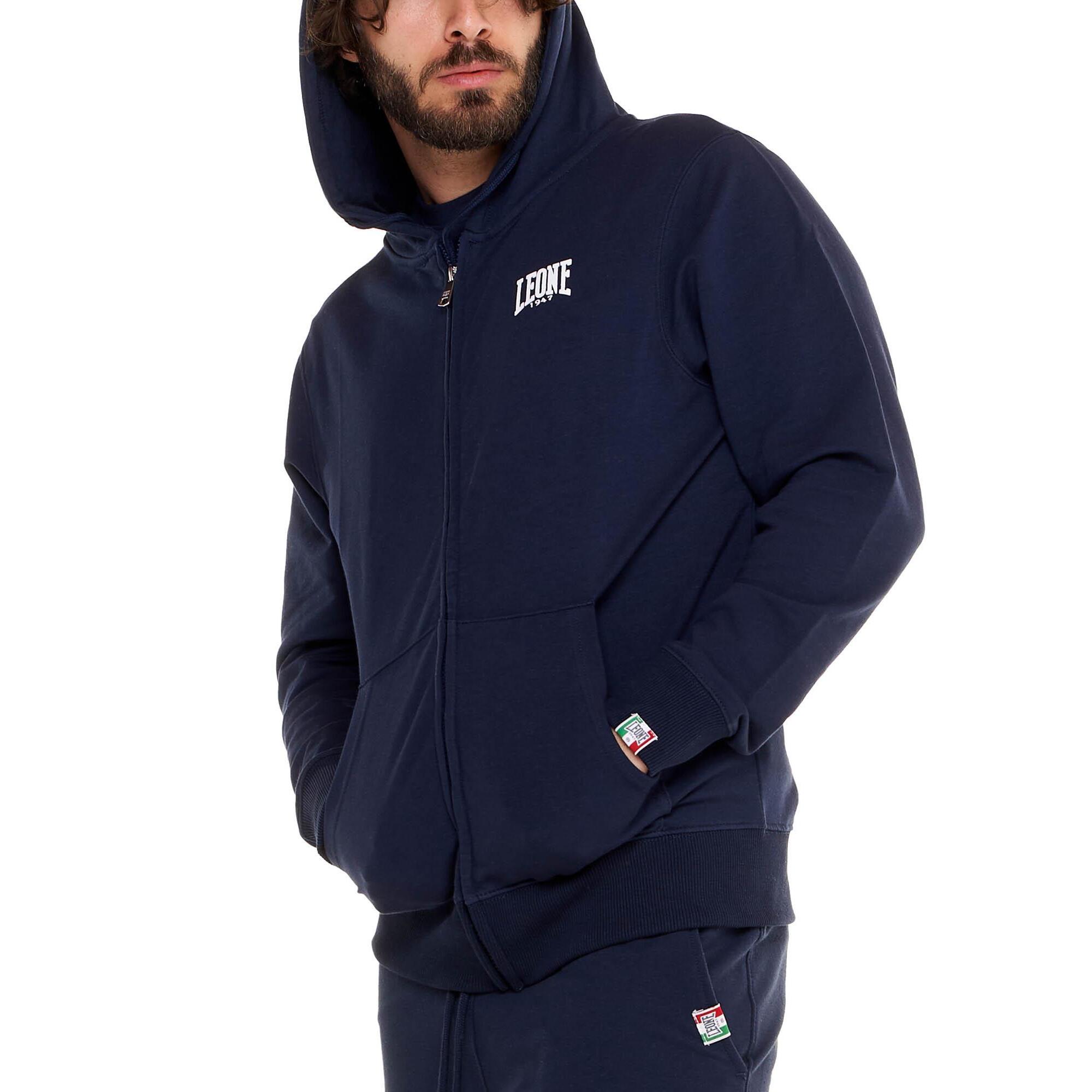Leone Basic Sudadera con capucha y cremallera para hombre
