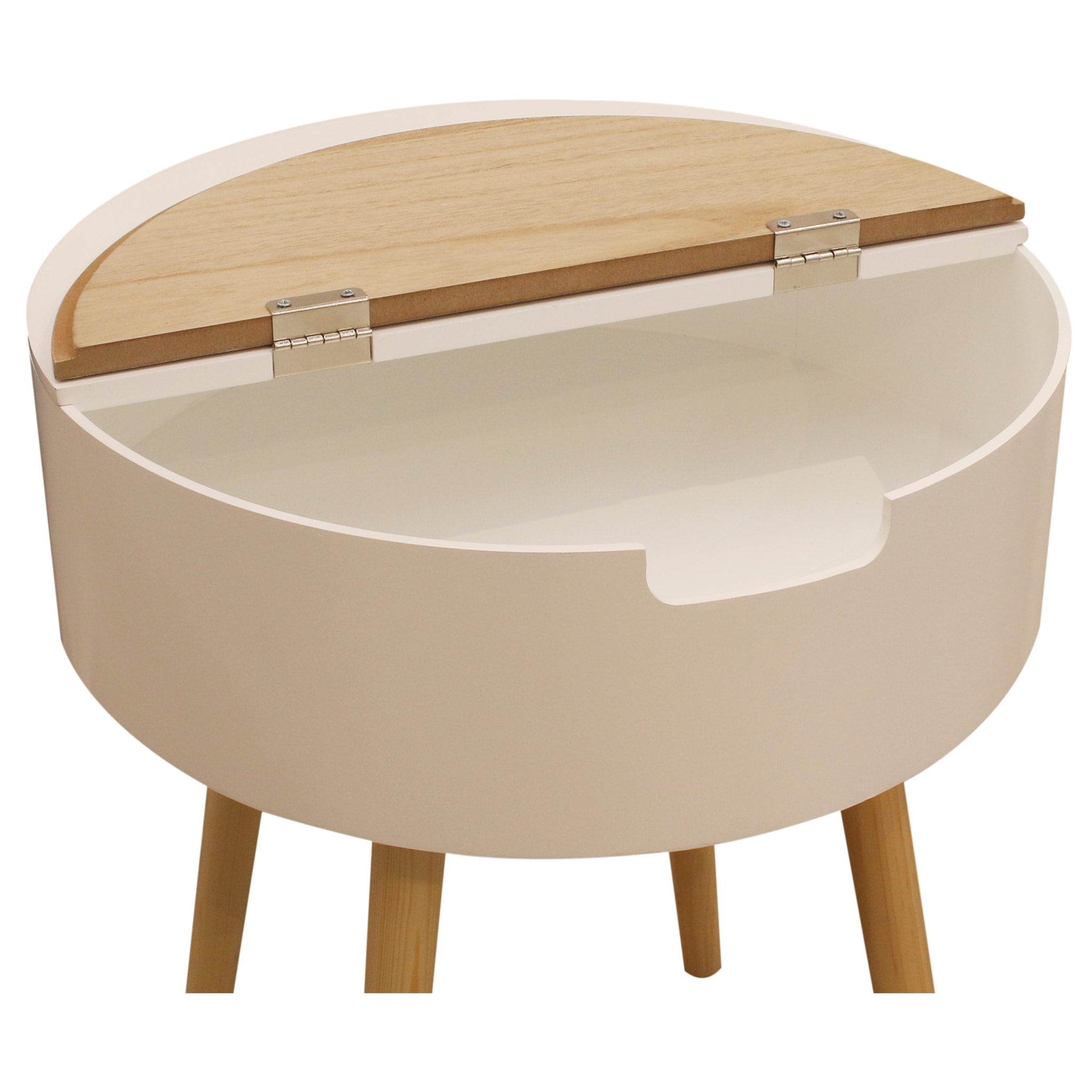 Table Coffre - HOME DECO FACTORY - Scandinave - Bicolore - Blanc et Beige