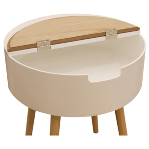 Table Coffre - HOME DECO FACTORY - Scandinave - Bicolore - Blanc et Beige