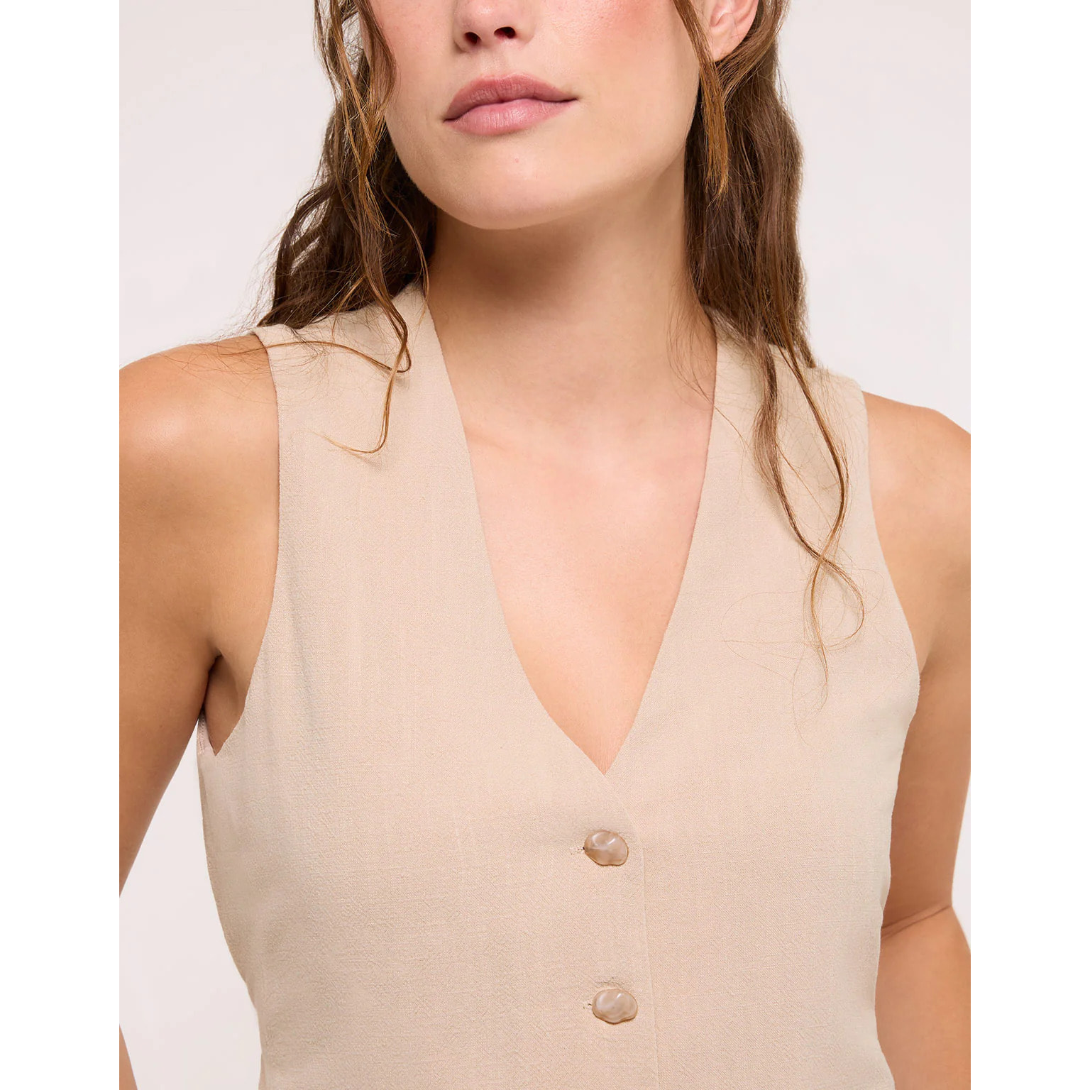 Top Chaleco Beige - Vari