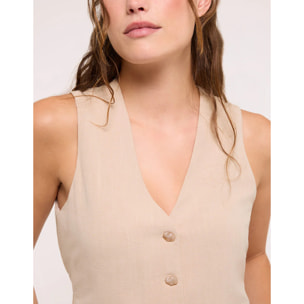 Top Chaleco Beige - Vari
