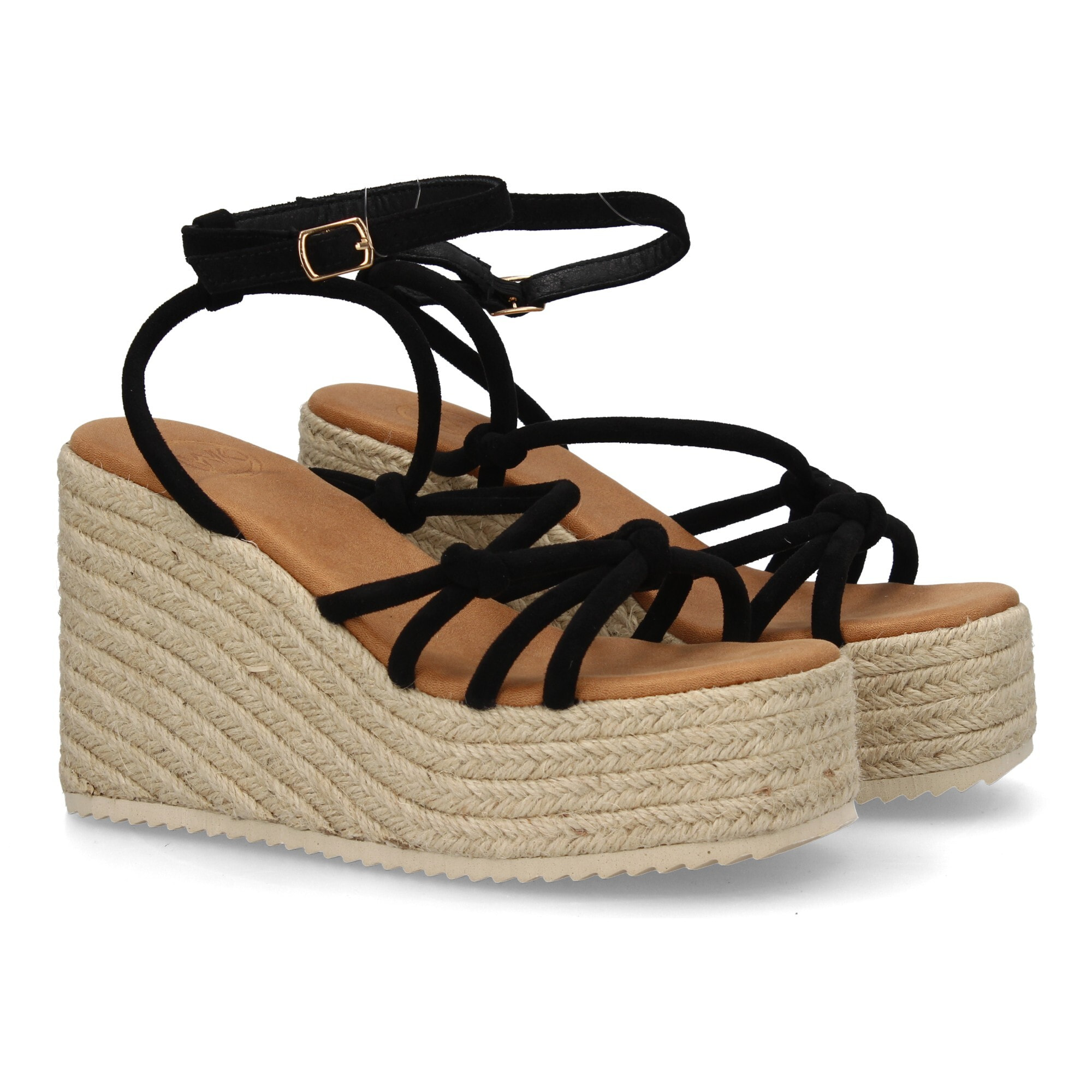 Sandalias de cuña con tiras cruzadas