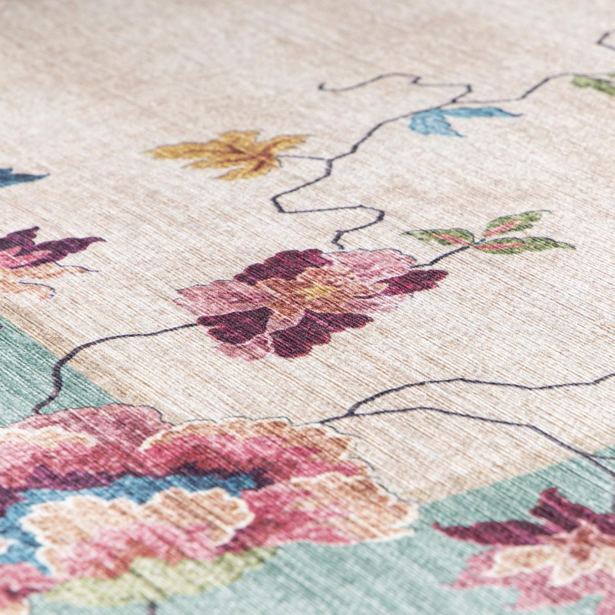 Tapis salon et chambre tissé motif floral LUHE